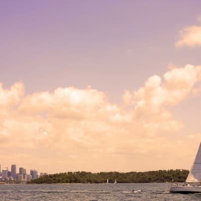 La baie à bord d'un voilier de l'America's Cup