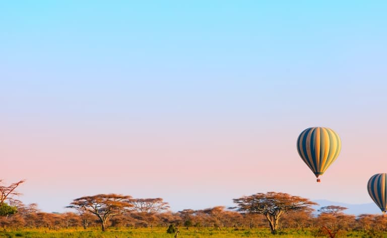 Survol en montgolfière au-dessus du Serengeti
