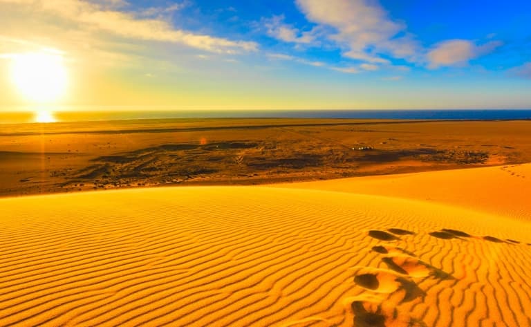 Beauté sauvage du désert du Namib. 300km.