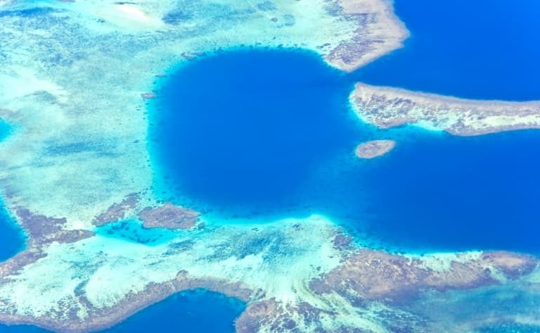 Survol du lagon en hélicoptère
