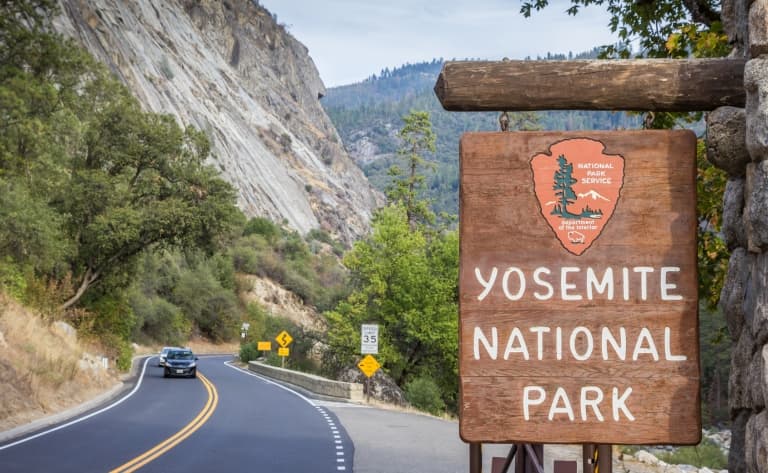 Route vers Yosemite National Park